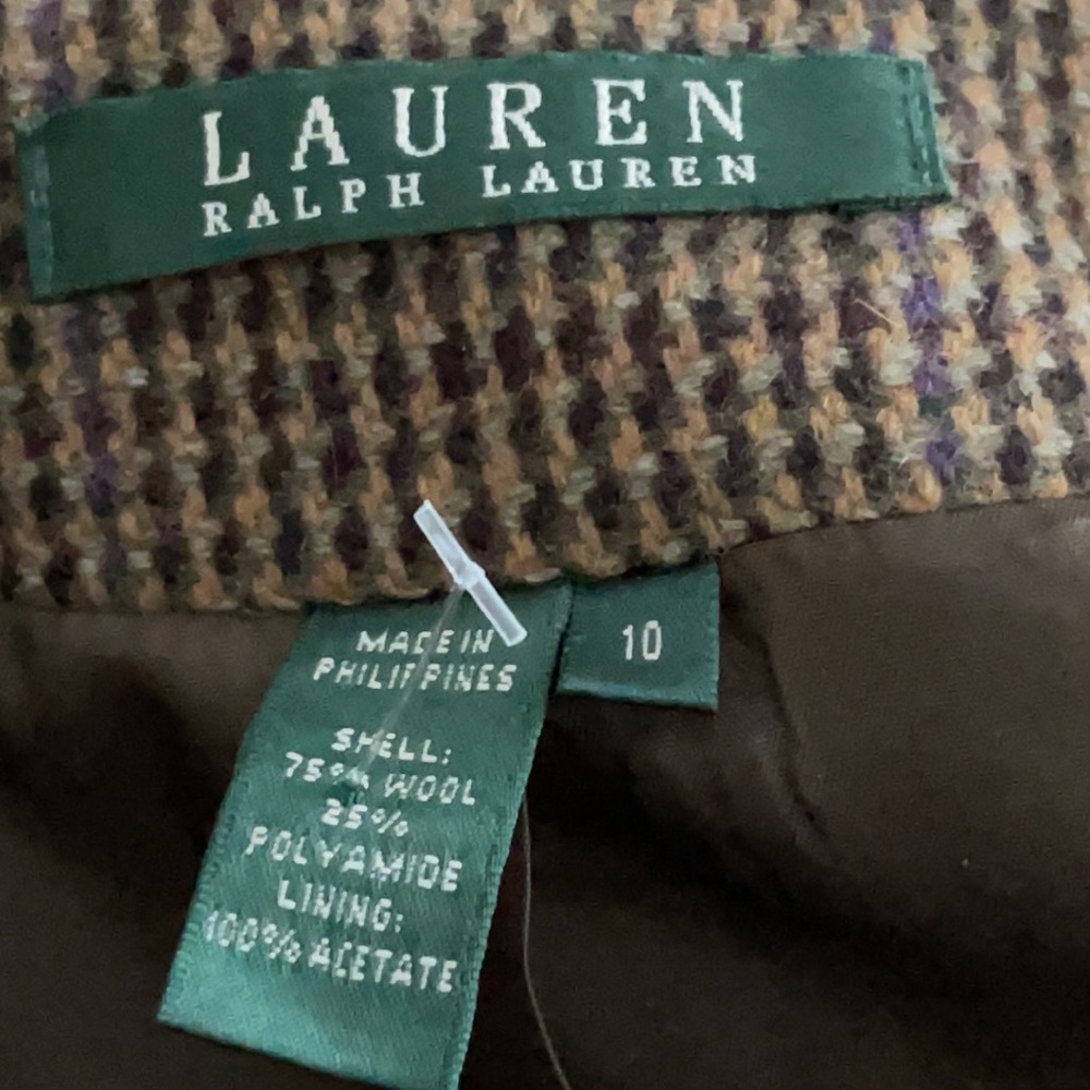Lauren Ralph Lauren Equestrian Houndstooth Wool Blazer Size 10 - Picture 10 of 14